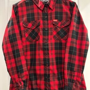 DIXXON Barrett-Jackson Red and Black Flannel Button Down Shirt